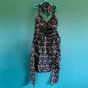 Satin Lace Patterned Dress